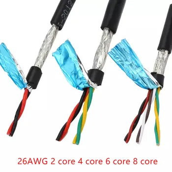 

26AWG 2 core 4 core 6 core 8 core1 meter 485 communication signal wire RVSP Tinned copper twisted pair shielded wire