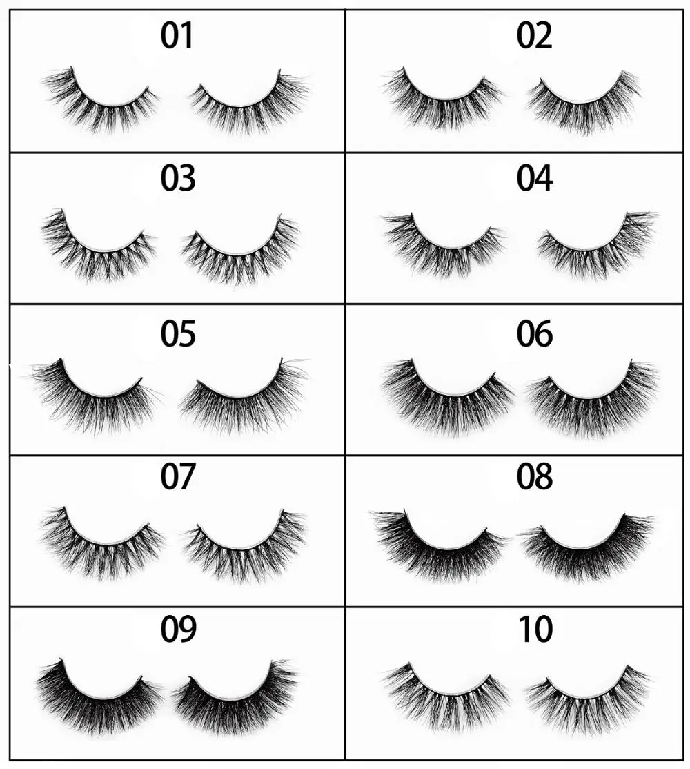 

Eyelashes 3D Mink Hair 100% Real Mink Fur Handmade Crossing Thick Lash 1Pair 10style korea