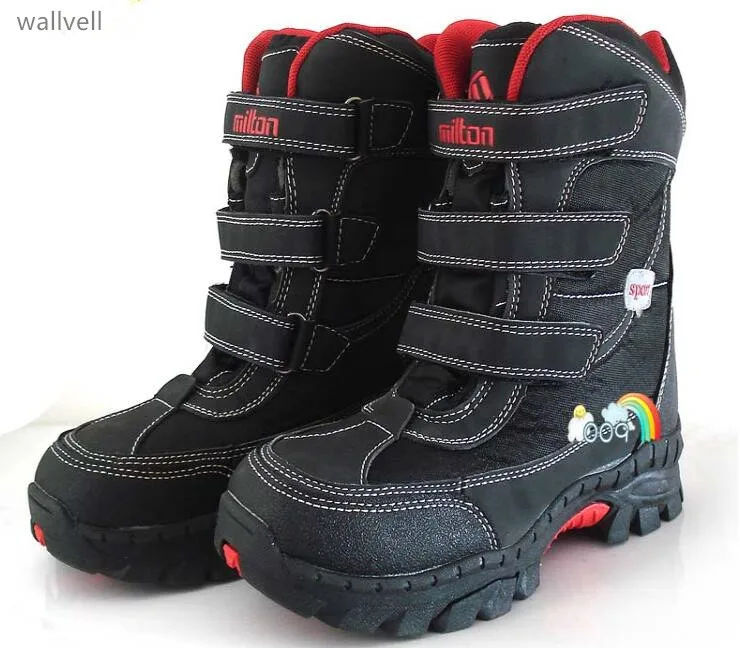 

wallvell Export to Russian boys snow boots children snow boots thick hair lining warm non-slip waterproof cotton shoes