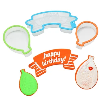 

DIY Biscuit Cutter Mold Baking Border Decorative Mold Balloon Happy Birthday Fondant Cake Molds P7Ding