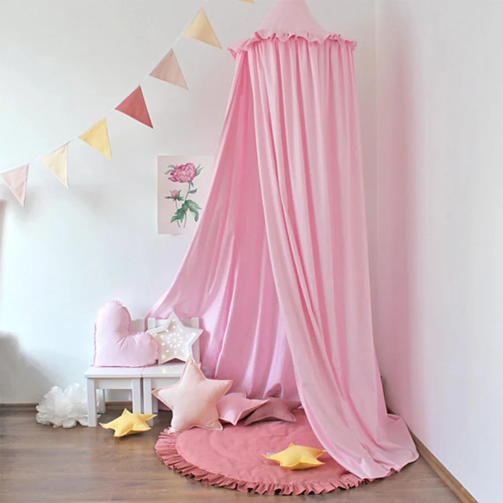 Модная хлопковая 3D москитная сетка-полог с оборками Розовая Принцесса навес детская кровать навес детская москитная сетка украшение для комнаты девочки 240 см