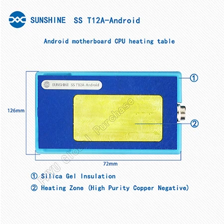 SUNSHINE SS-T12A паяльная станция комплект инструмент для ремонта материнской платы для iPhone 6 7 8 X XS мобильный телефон процессор NAND Отопление ремонт - Цвет: T12A-Android