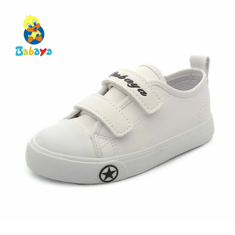 

Children Casual Shoes Girls Small White PU Boys Shoes Autumn 2018 Spring New Fashion Kids Shoes For Girl High Quality