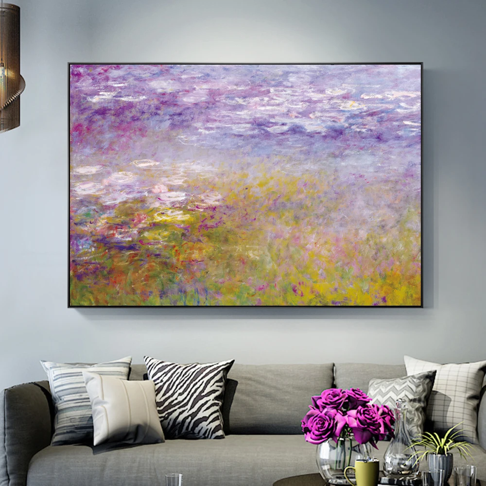 Настенные картины Monet, кувшинки, импрессионист, известная живопись, размножение цветов, картины на холсте для декора гостиной