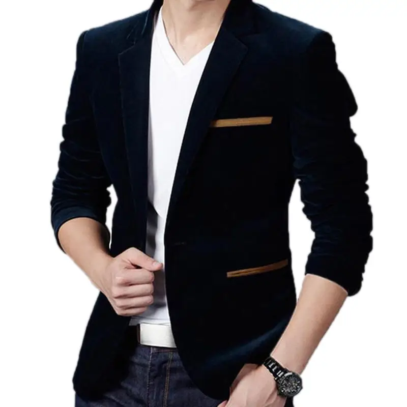 

NEW 2019 Men Spring Fashion British Style Blazer Jacket Casual Male Slim Single Blazer Coat Outwear Plus Size M-3XL