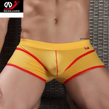 

Quick Dry Breathable Mesh Silk Men's Boxer U Pouch Men Underwear Sexy Underpants Cueca Pants Trunks Boxer short Gay Male Panties