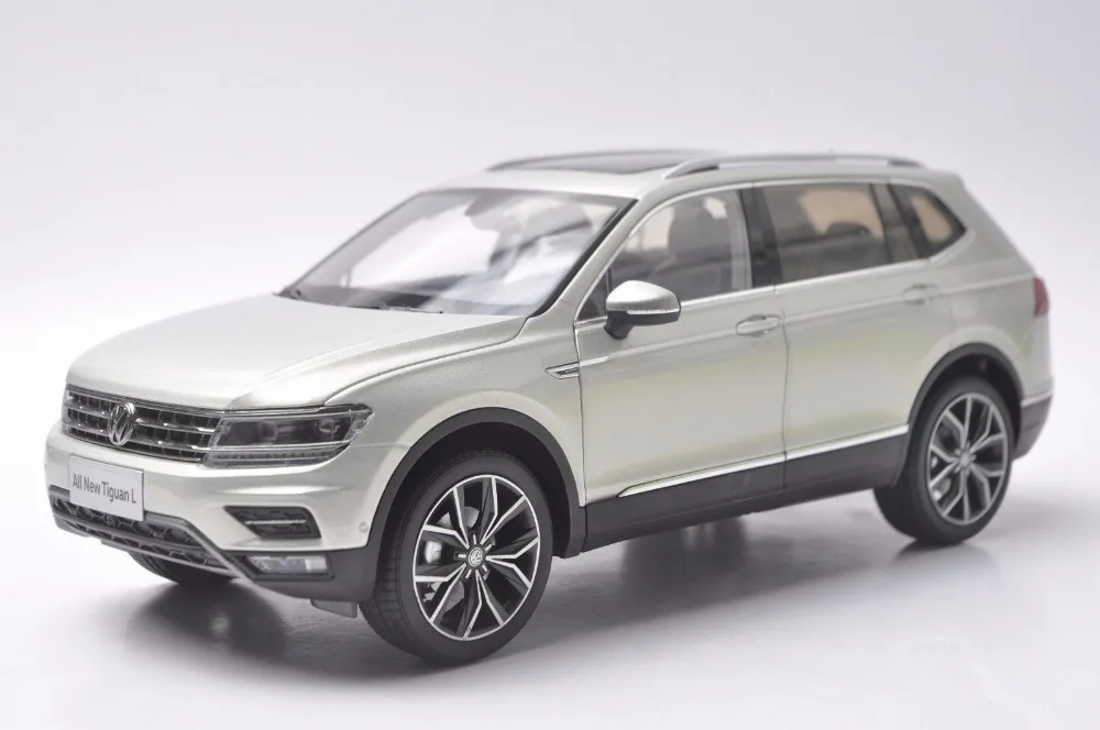 118 Diecast Model for Volkswagen VW Tiguan L 2017 Silver SUV Alloy Toy