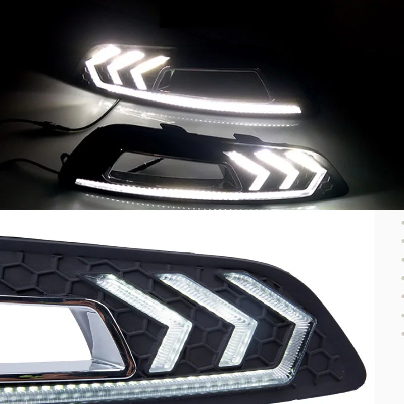 Для Ford Focus 3 mk3 2015 2016 2017 2018 поворотный сигнал и затемнение стиль реле LED DRL дневные
