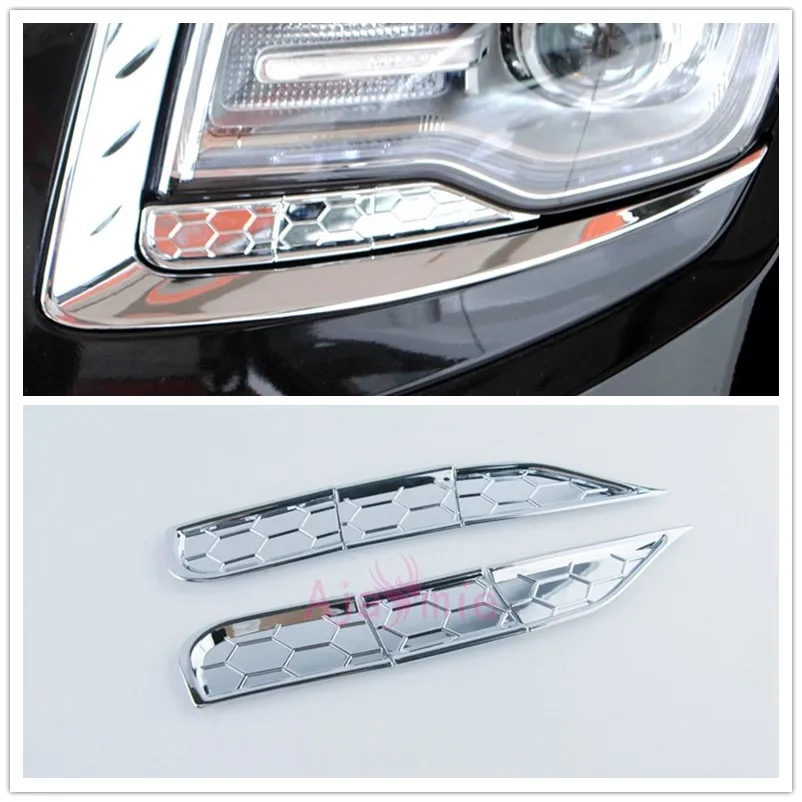 

Chrome Car Styling Headlight Wash Trims Eyebrow Cover Overlay Panel 2014 2015 2016 2017 For Jeep Grand Cherokee Accessories