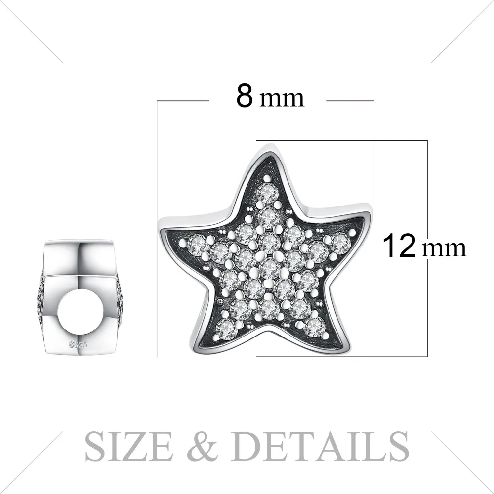 JewelryPalace Потрясающие Морская звезда кубического циркония 925 пробы Серебряный Шарм