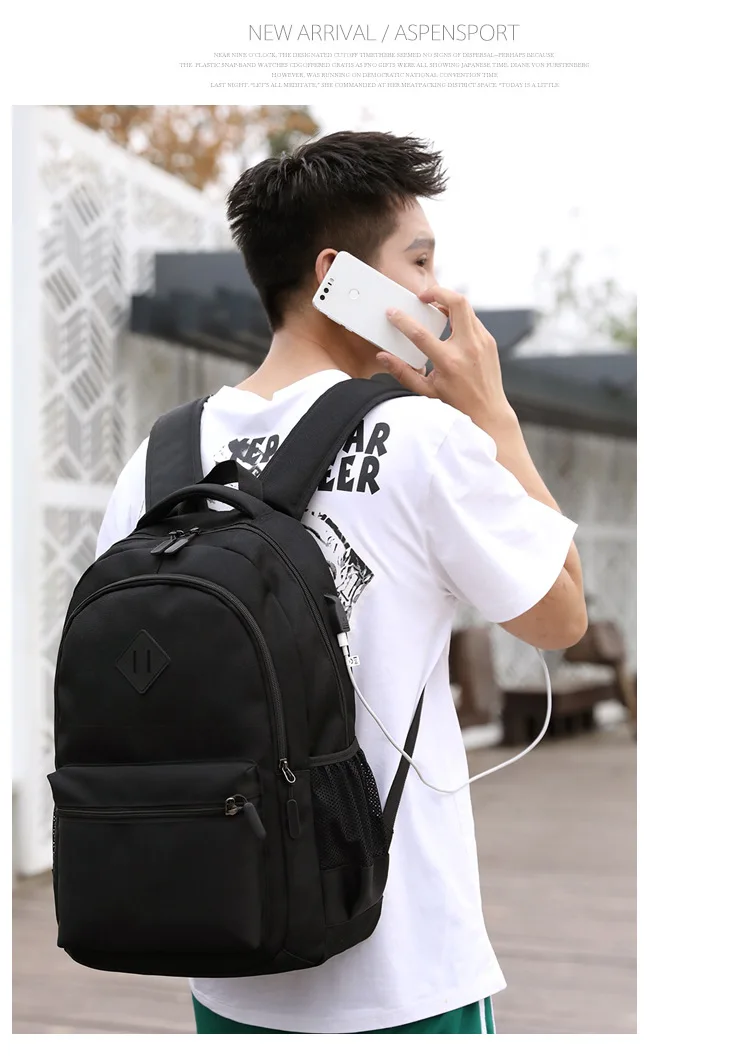 Men USB Charging Laptop Backpack Casual Design Women Waterproof Travel Backpack for Teenager Boy Fashion Girls School Bags