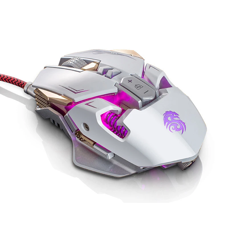 GUIKA Wired Gaming Mouse Rechargeable 3200dpi Mechanical Metal Weights Mice Optical RGB Backlit For Gamer Overwatch Game | Компьютеры и