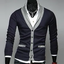 Красивый мужской модный свитер кардиган