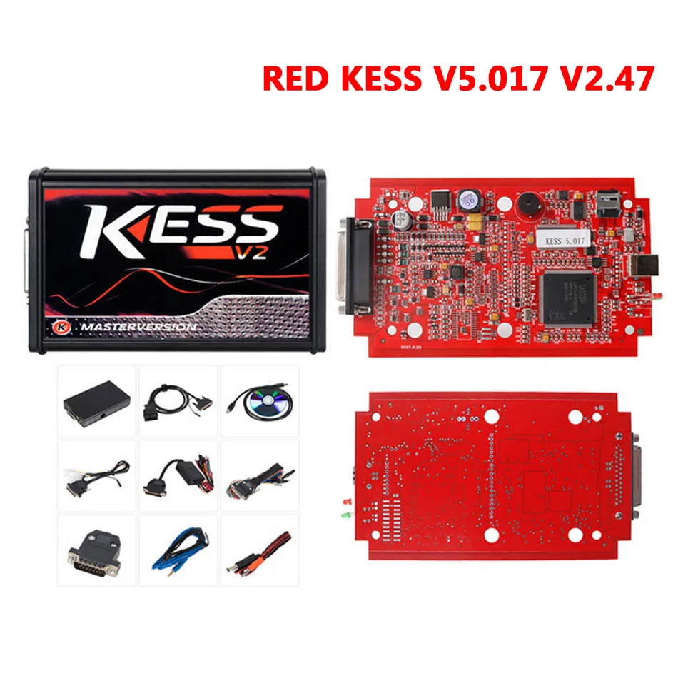 Онлайн ЕС красный KESS V2 V5.017 5,017 V2.47 4 светодиодный KTAG V7.020 V2.23 K-TAG 7,020 BDM зонд адаптеры мастер OBD2 менеджер Тюнинг Комплект - Цвет: KESS V5.017