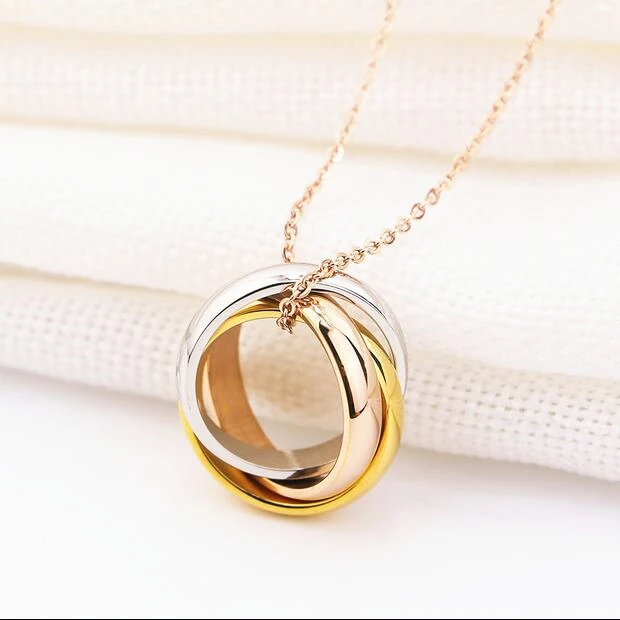 Фирменный дизайн смешивать цвета три круга &quotлюбовь&quot слово Подвески и Цепочки