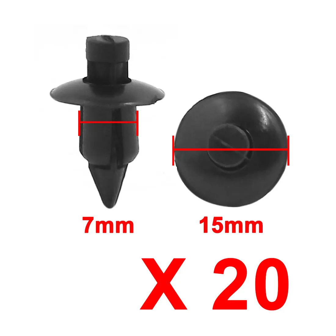 

X Autohaux 20Pcs Vehicle Car Auto Plastic Rivets 7Mm Hole Dia Fastener Push Pin Clips Universal Car Door Fender Clips
