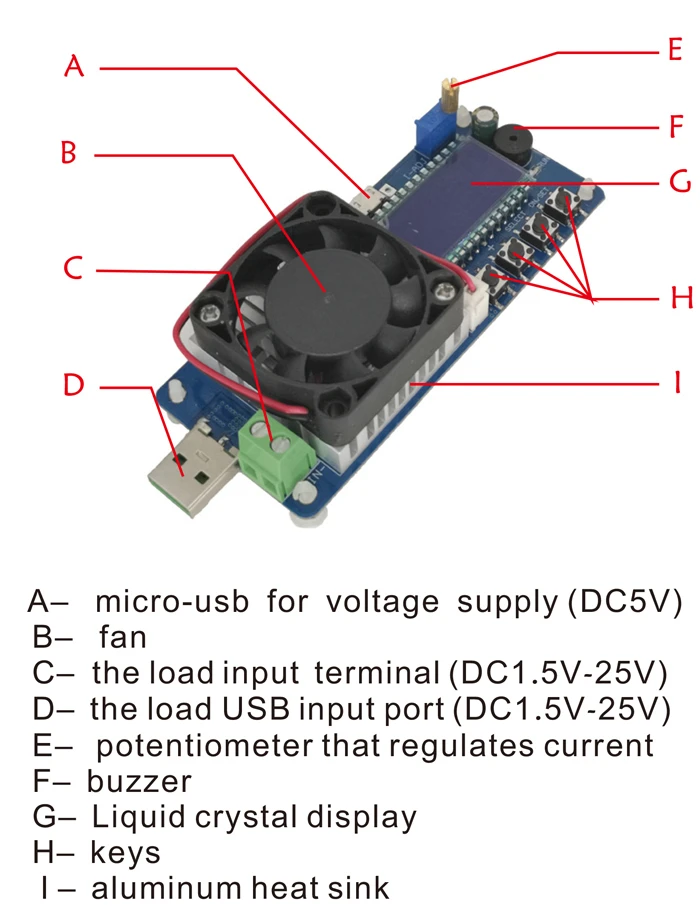 25 Вт/35 Вт тестер емкости батареи постоянный ток электронная нагрузка USB мощность детектор регулируемый резистор