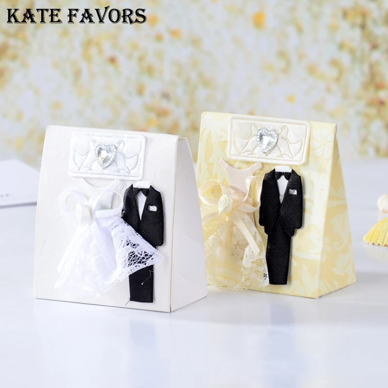 Свадебные сувениры и подарочные коробки модные коробки для костюма жениха и невесты свадебные коробки 12 шт