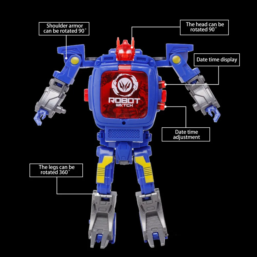 Деформация робот действие трансформация наручные часы игрушка Дети Робот Электронные часы творческие подарки развивающие игрушки часы игрушка