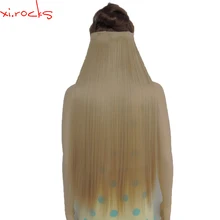 Wjz12070/25#5 шт. Xi. rocks синтетический парик клип в наращивание волос длина Прямые пряди заколки для волос матовое волокно Gamboge парики
