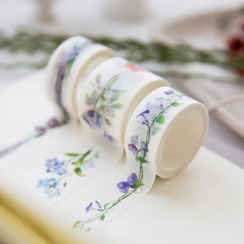 

1 Pcs Cute Lovely Various Flowers Masking Tapes Washi Tape DIY Colorful Plant Adhesive Tape Sticker Stationery School Supplies