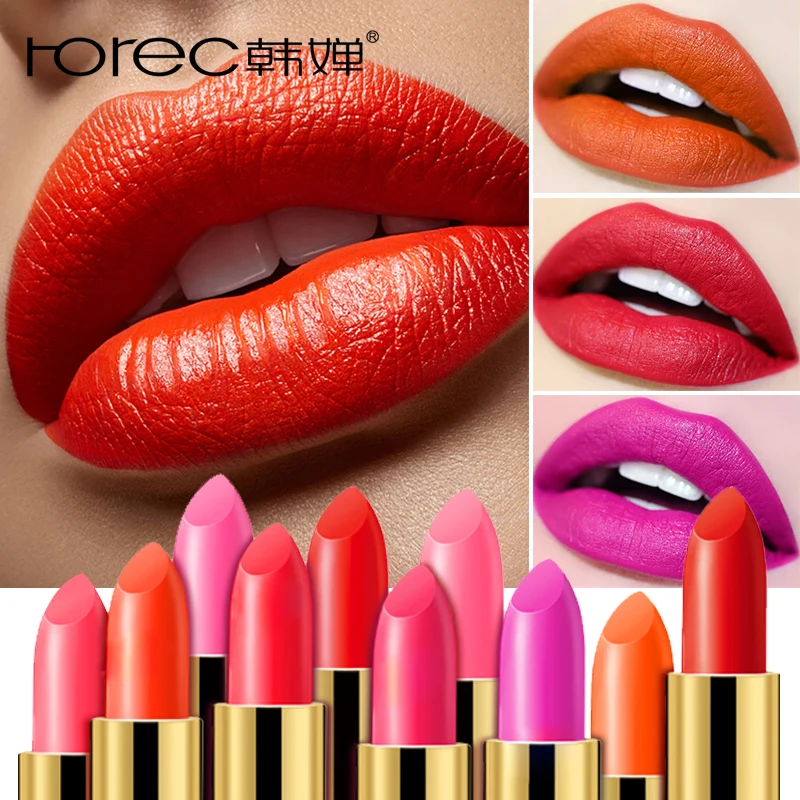 

ROREC Waterproof Matte Lipstick Moisturizer Lip Stick Long Lasting Lip Gloss Smooth Cosmetic Beauty Makeup Maquiagem Batom