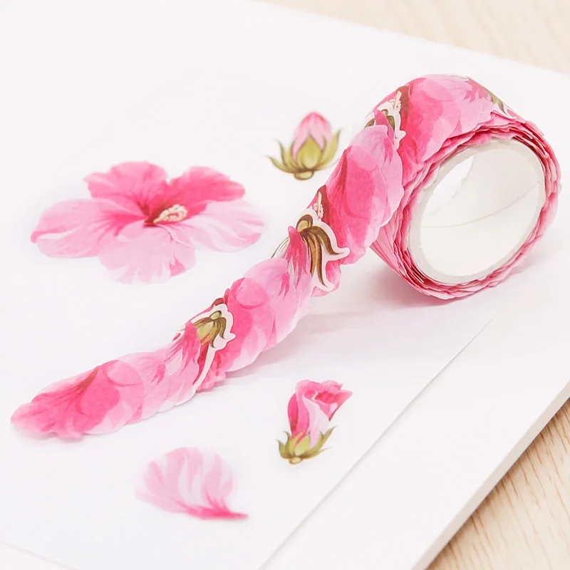 Японская Бумага васи лента цветок наклейки Скрапбукинг рулон бумаги для цветок дневник планировщик наклейки декоративная маскирующая лента