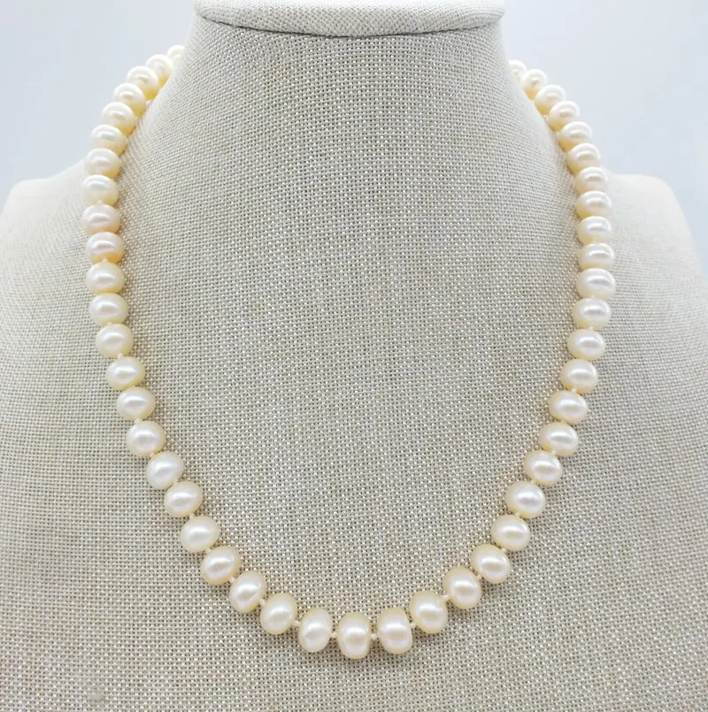 High quality 5A/ 9-10MM classic natural pearl necklace for women Best gift for mother white/pink/purple / black pearl 18