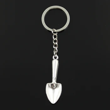 

Fashion 30mm Key Ring Metal Key Chain Keychain Jewelry Antique Silver Color Plated Shovel Spade Trowel Gardening 51x16mm Pendant