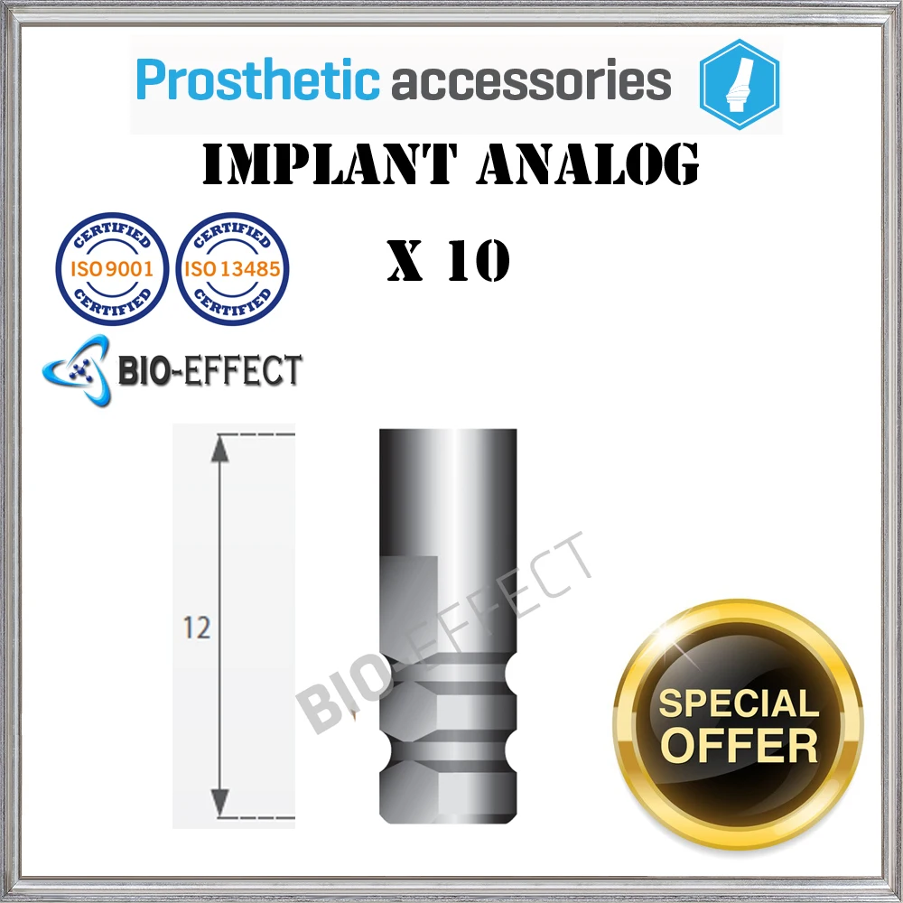 

10X DENTAL IMPLANT ANALOG FOR ALL PLATFORMS, INTERNAL HEX,TOP QUALITY CERTIFIED BRAND, BIO-EFFECT