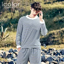 ICOLOR осень и зима для мужчин пижамы наборы для ухода за кожей толстые теплые пижамы из полиэстера пары Домашняя одежда I-JC01764