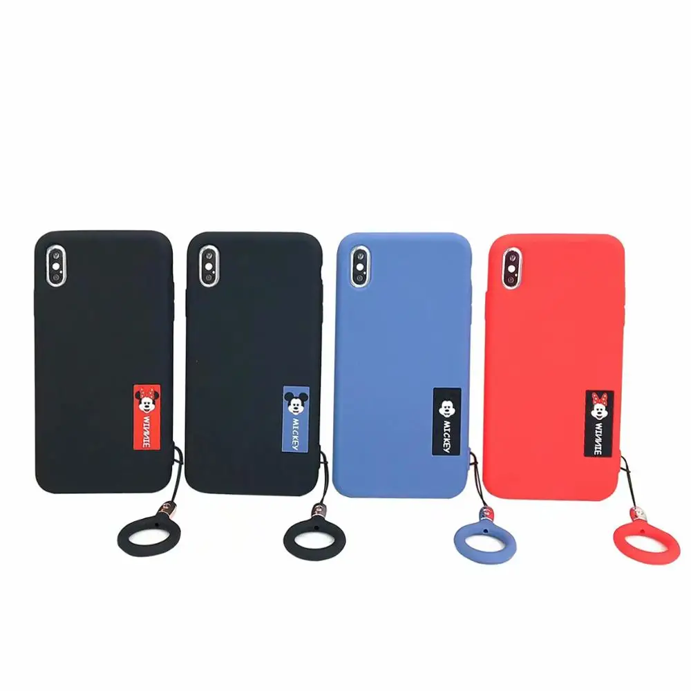 Xiaomi Redmi note 7 case Disney Silicone Cartoon Solid Color Phone Case xiaomi 8 9 SE xiaomi 9 SE belt sling mobile phone case