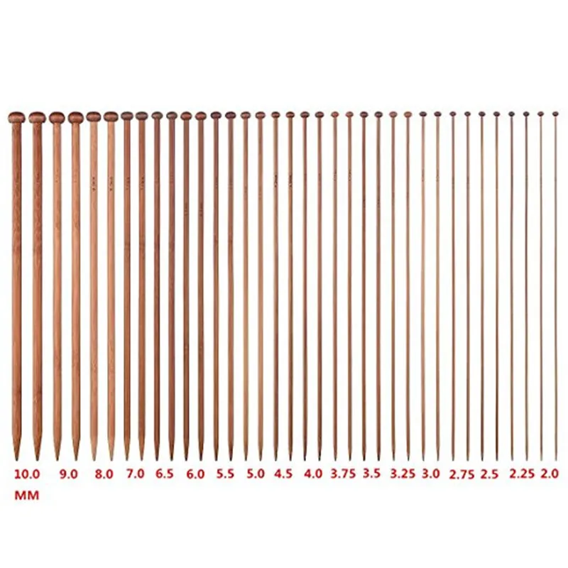 Looen Бамбуковые Спицы 36 шт микс 2,0 мм-10,0 мм одна точка вплетать в пряжу спицы для вязания с розовым мешком и аксессуары для шитья