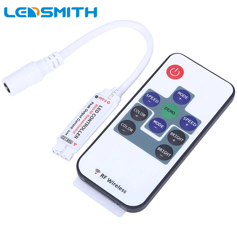 

10 Key RF Wireless Remote Mini Controller for RGB 3528 5050 SMD Led Strip Light DC 5V - 24V Free Shipping