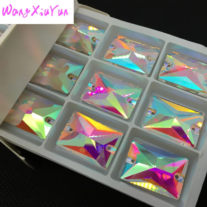 Crystal-AB-Clear-AB-Flat-Back-Rectangle-Glass-Sew-on-stone (2)