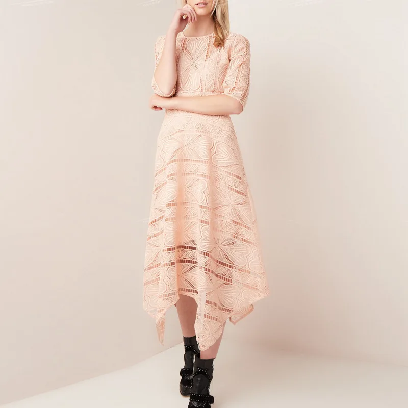 

Women Dress 2019 Spring and Summer New Lace Long Lace Dress