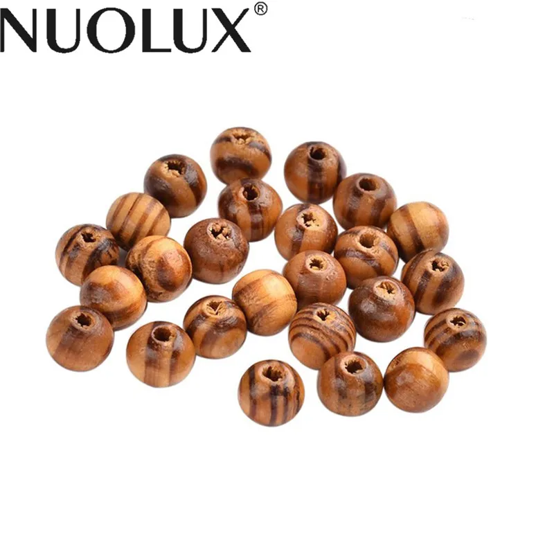 

200pcs 8mm Natural Painted Wood Beads Round Loose Wooden Bead Bulk Lots Ball For Jewelry Making Craft Hair Diy Macrame Bracelet