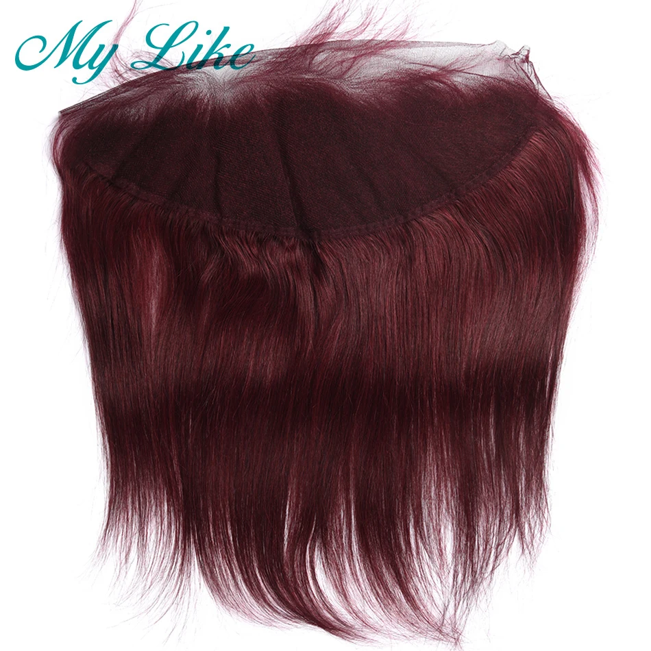 “ Frontal do Laço do Cabelo Não-remy Meu Como 13x4 Borgonha