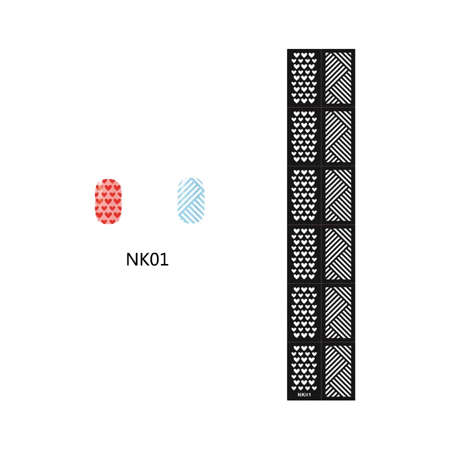 1 шт. Модная волна Стиль Аэрограф Для блесток трафарет штампы для ногтей красящий лак Дизайн Маникюр стемпинг для украшения ногтей инструмент-шаблон NK05 - Цвет: NK01