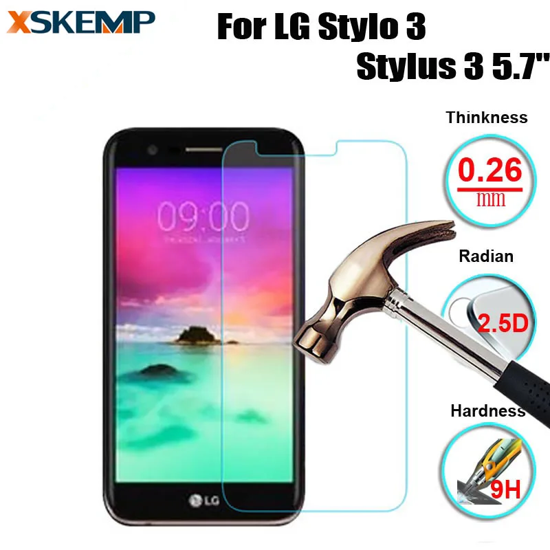 

For LG Stylo 3 Stylus 3 5.7" 9H Transparent Ultra-thin 2.5D Arc Edge Premium Tempered Glass LCD Screen Protector Protective Film