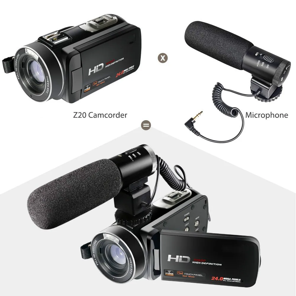 ORDRO HDV-Z20 24MP 16X Reflex Digital Photo Cameras Wifi Control Professional Digital Camcorders + External Microphone for Z20 camera : image ORDRO HDV-Z20 24MP 16X Reflex Digital Photo Cameras Wifi Control Professional Digital Camcorders + External Microphone for Z20 camera