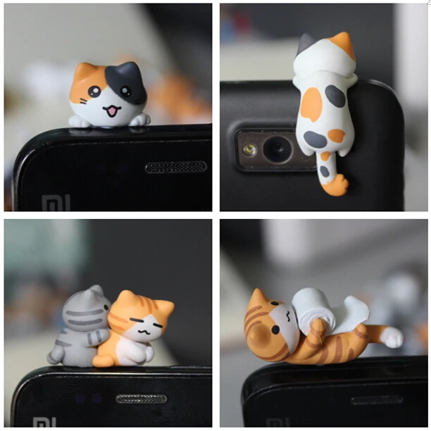 Gatito Enchufe Polvo Teléfono Protector Auricular Cubierta Tapón