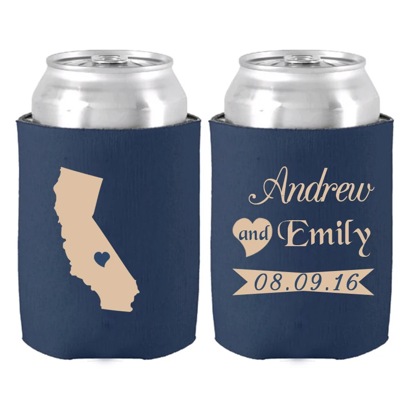 Personalized Wedding Gifts for Couples Beer Can Cooler Holder Neoprene Stubby Cooler Engagement