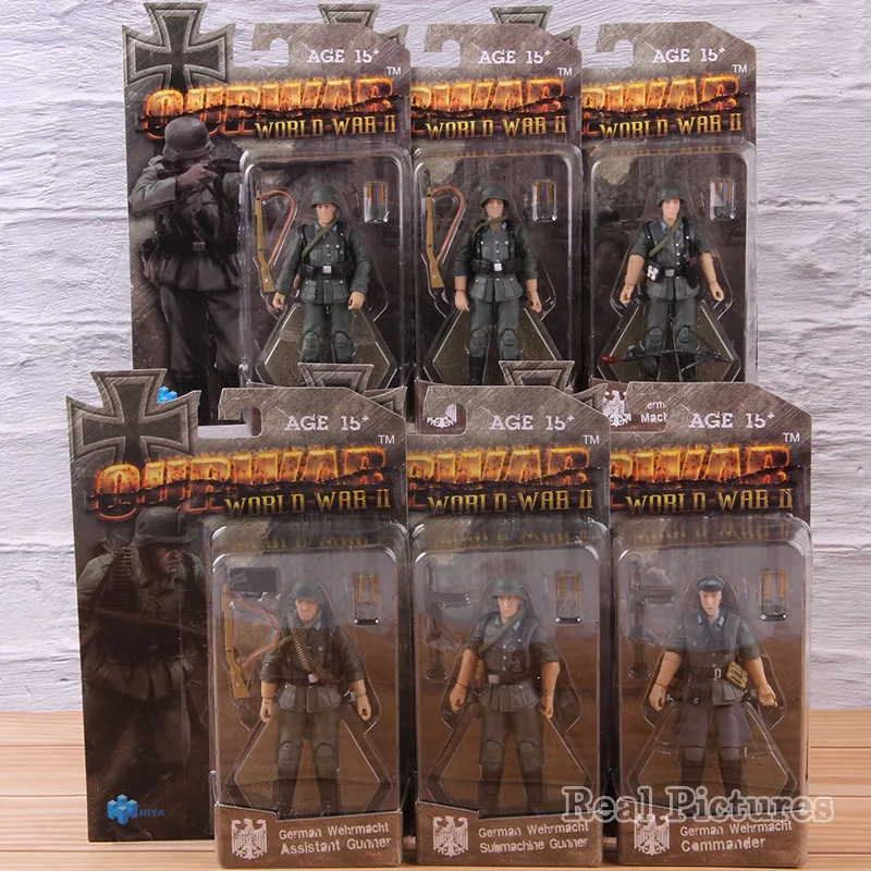 1:18 Military Action Figure German Army Soldier Toys Soldiers Figurines PVC Collectible Model Toy 6pcs/set