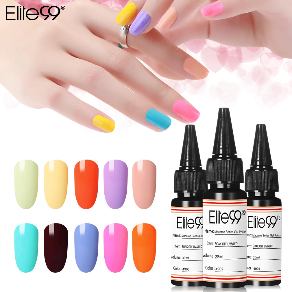 

Elite99 Nail Art Gel Macaron Color UV LED Gel Nail Polish Long lasting Pure Candy Color Soak off Varnish Gel Lacquer Nail Makeup