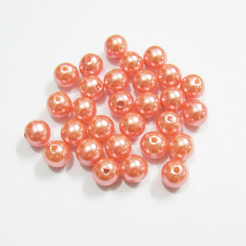 

(Choose Size First) 6mm/8mm/10mm/12mm/14mm/16mm/18mm/20mm/23mm/25mm/ #11-Coral Acrylic Imitation Pearl Beads