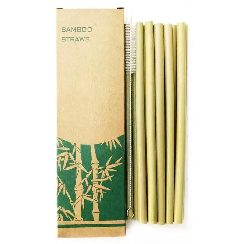 10Pcs Reusable Straws Natural Bamboo Straw Eco Friendly Drinking Straw Wedding Party Bar Accessories Straw Set Wth Brush and Box (15)