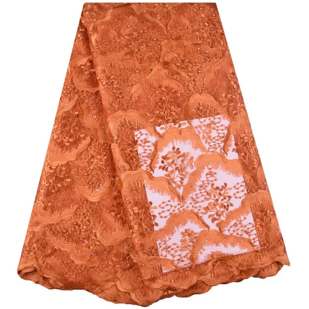 Сиреневая кружевная ткань новая в африканском стиле бархатная ткань с кружевом Высококачественная кружевная вышивка французская кружевная ткань для свадебного платья S1659 - Цвет: As Picture 4