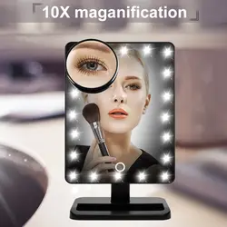 Макияж зеркало свет косметическое зеркало с увеличением с подсветкой 20 светодиодов 10x увеличение макияж затемнением