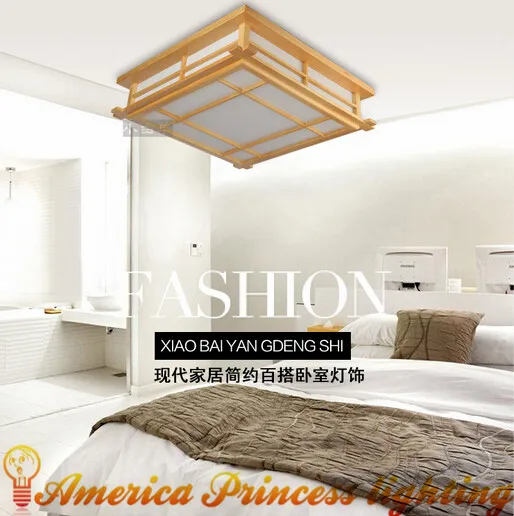 

Japanese-style wood LED ceiling lamp Sheepskin cover Tatami bedroom living room study lamps White 45cm 20W AC110-240V
